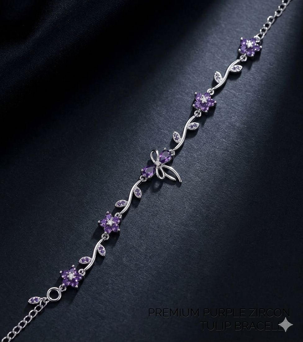 RAHA & CO. Lavender Bow Blossom Bracelet