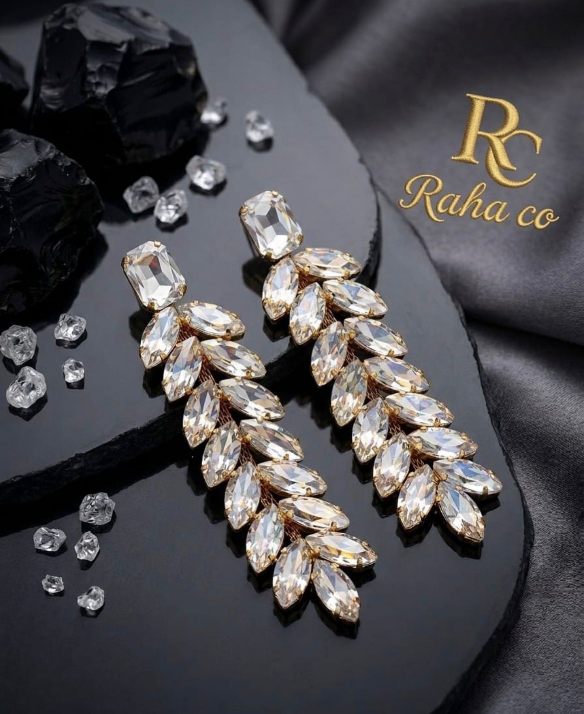RAHA & CO. Moonlight Vine Earrings 